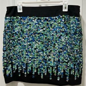 Ann Taylor Sequin-Look Mini Skirt Size 12